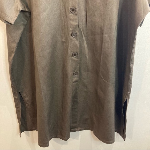 ULLA  POPKEN Sz 20-22 Oversized Short Sleeve Linen Blend Buttoned Shirt Dress - Picture 9 of 10